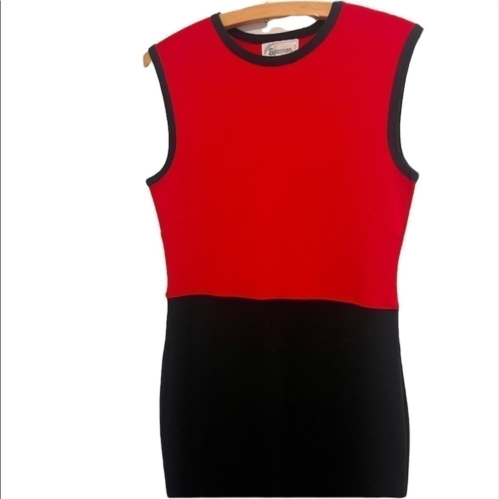 2/40$ Spanner vintage color block dress black and red size médium